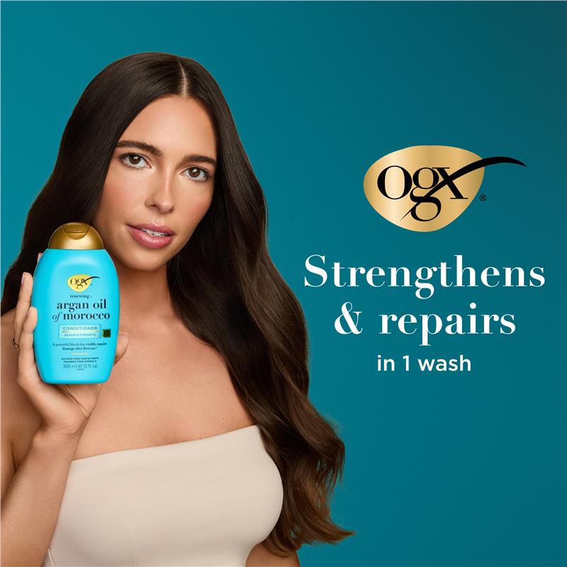 Load image into Gallery viewer, Ogx Renewing + Repairing &amp; Shine Argan Oil of Morocco Conditioner For Dry &amp; Damaged Hair 385mL

