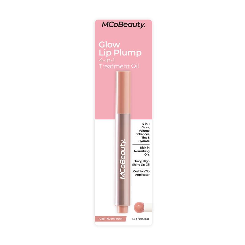 Load image into Gallery viewer, MCoBeauty Glow Lip Plump 4-in-1 Treatment Oil Gigi Nude Peach
