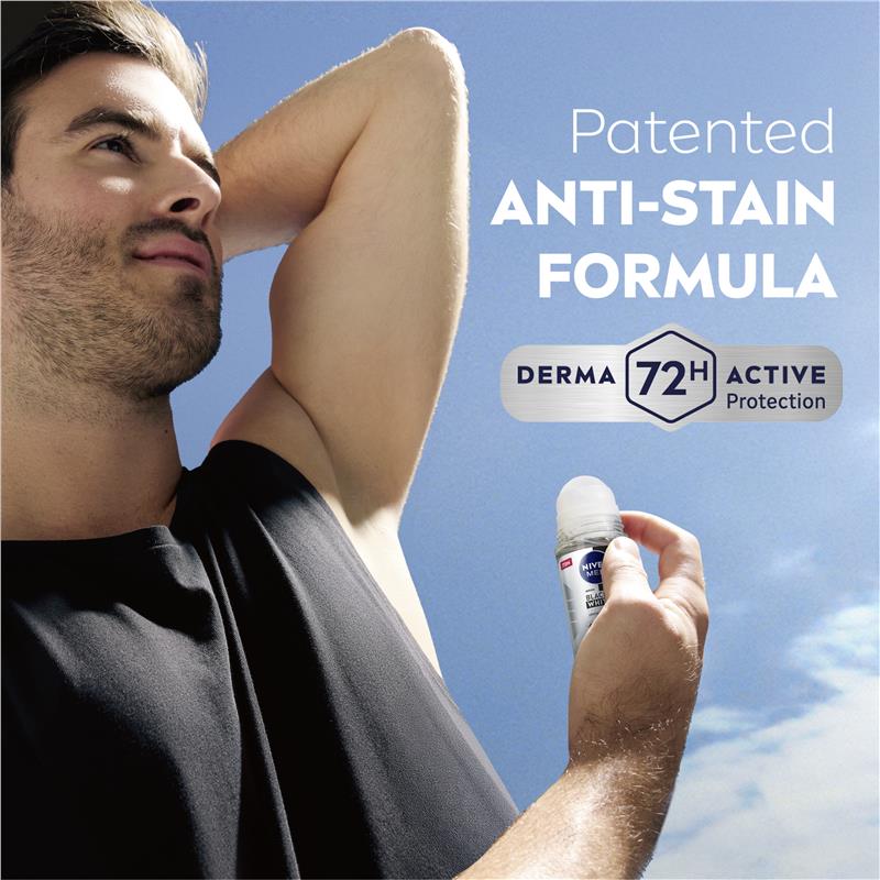 Load image into Gallery viewer, NIVEA MEN Black &amp; White Invisible Roll On Deodorant 72H Protection 50ml
