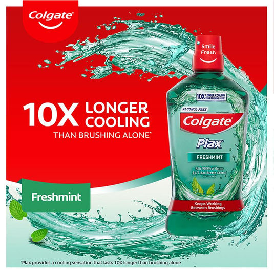 Colgate Plax Alcohol Free Antibacterial Mouthwash Freshmint 1L