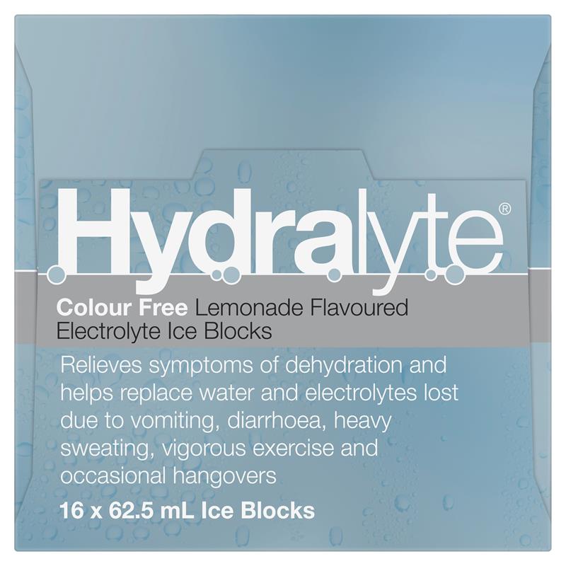 Load image into Gallery viewer, Hydralyte Rehydration Ice blocks Colour Free Lemonade Flavoured 16 Pack
