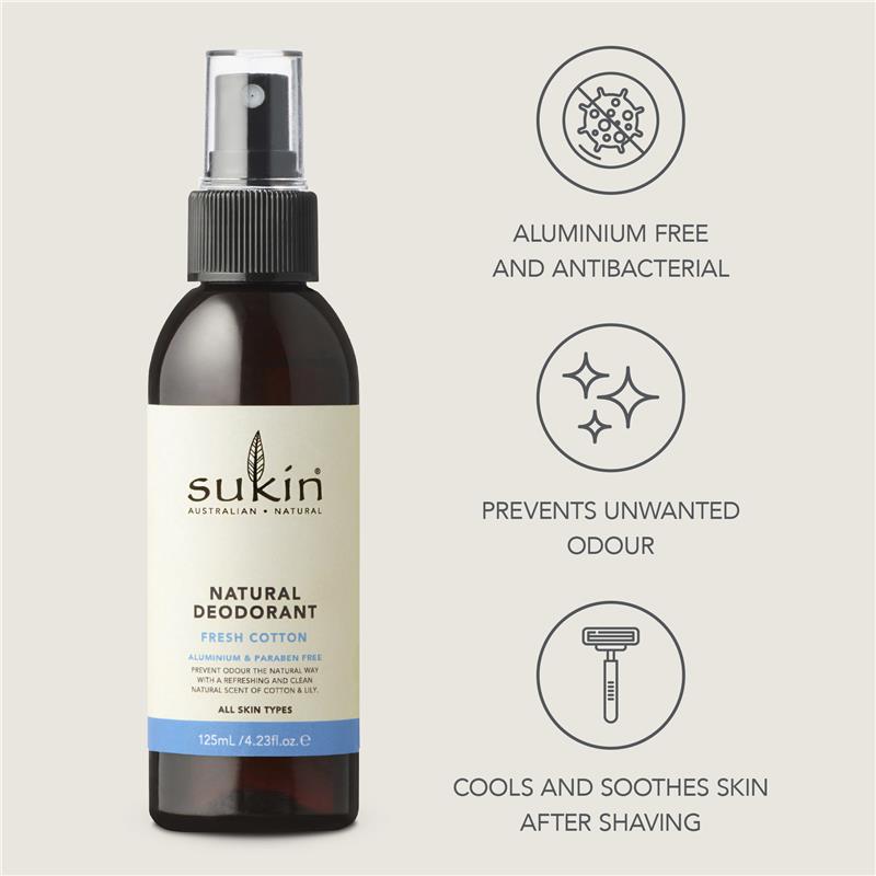 Load image into Gallery viewer, Sukin Natural Deodorant Fresh Cotton 125ml
