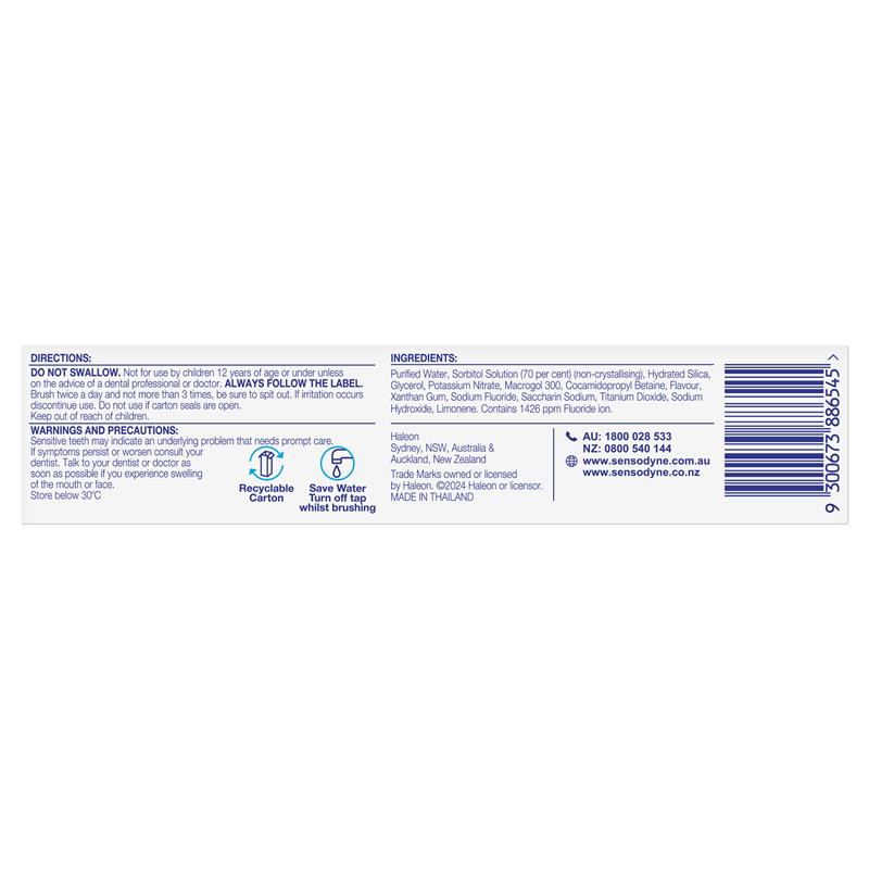 Load image into Gallery viewer, Sensodyne Toothpaste Sensitivity &amp; Enamel Fresh Mint 100g
