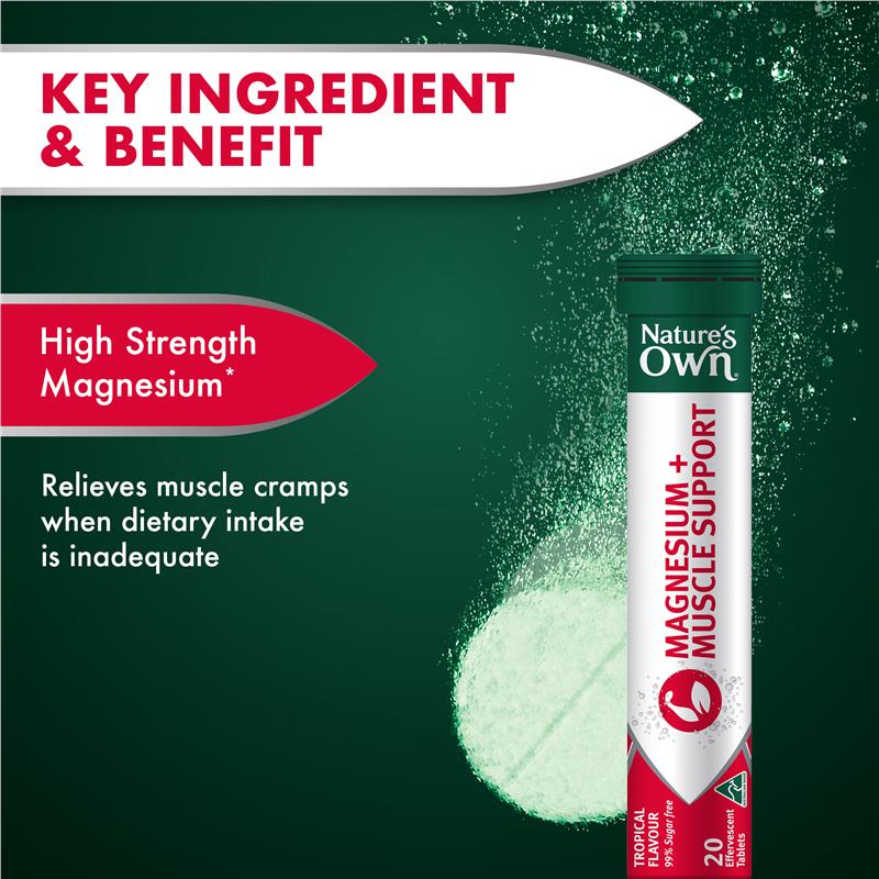 Load image into Gallery viewer, Nature's Own Magnesium + Muscle Support Effervescent 20 Tablets
