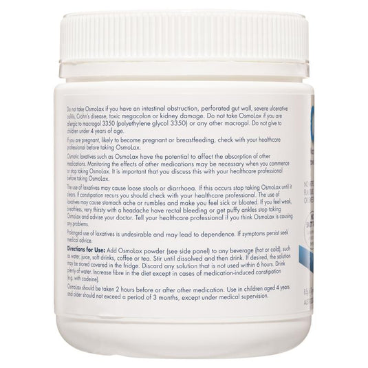OsmoLax Laxative Powder 30 Dose 510g - Macrogol Constipation Relief with No Salty Taste, Flavour Free & Salt Free