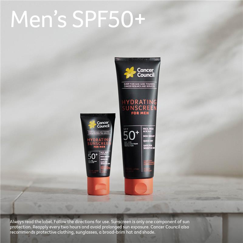 Load image into Gallery viewer, Cancer Council SPF50+ Hydrating Sunscreen For Men 100ml
