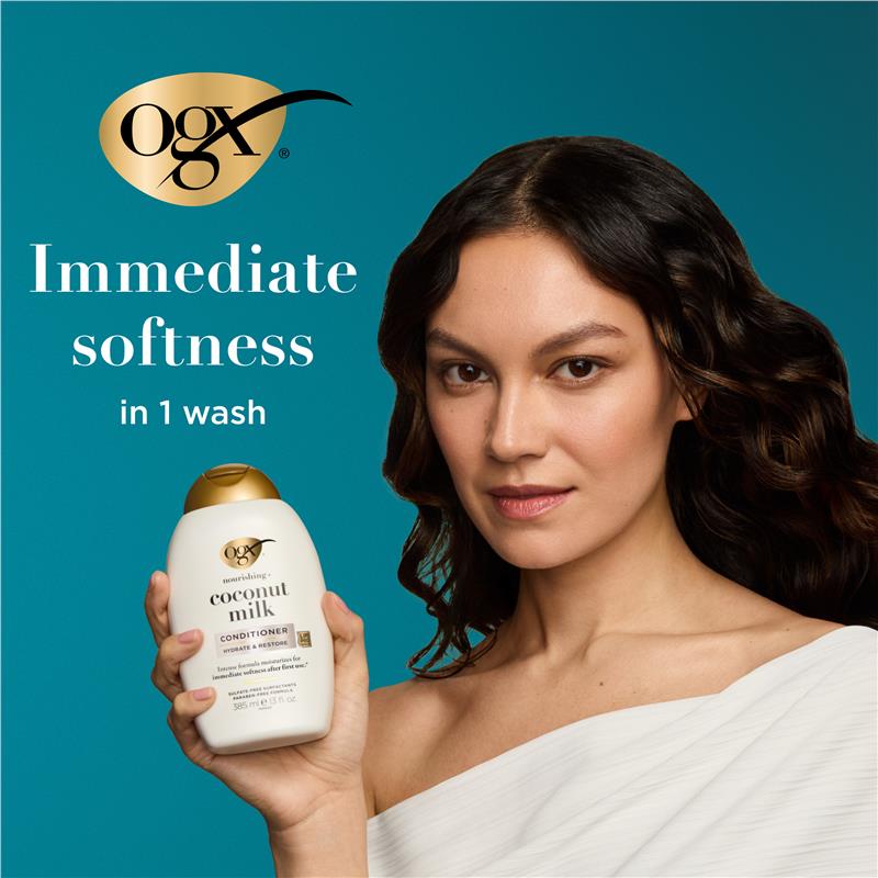 Load image into Gallery viewer, Ogx Nourishing + Hydrating Coconut Milk Conditioner For Dry Hair 385mL
