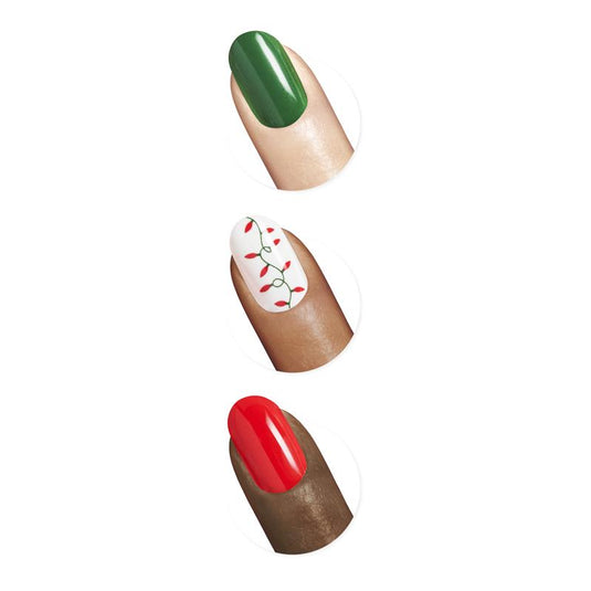Sally Hansen Salon Effects Perfect Manicure 24 Press On Nails Once Upon A Holiday Collection Festival Fling