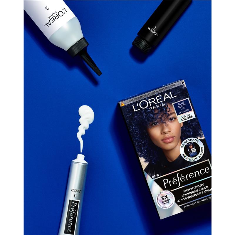 Load image into Gallery viewer, L'Oreal Paris Preference Vivids Permanent Hair Colour 1.102 Le Marais (Blue Black)

