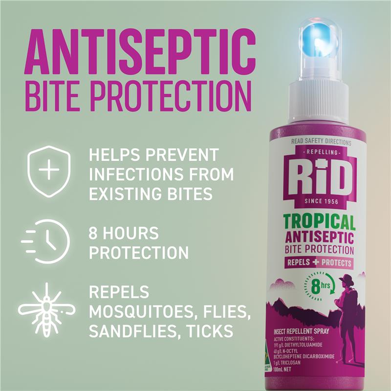 Load image into Gallery viewer, Rid Tropical Strength Antiseptic Insect Repellent Pump Spray 100ml

