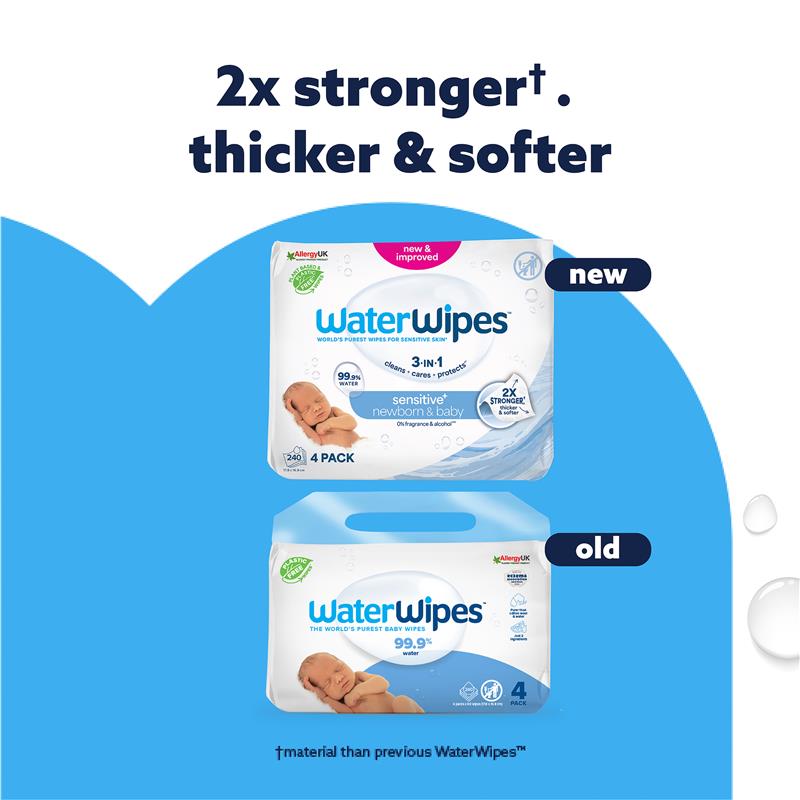 Load image into Gallery viewer, WaterWipes Baby &amp; Newborn Sensitive Wipes 240 Pack
