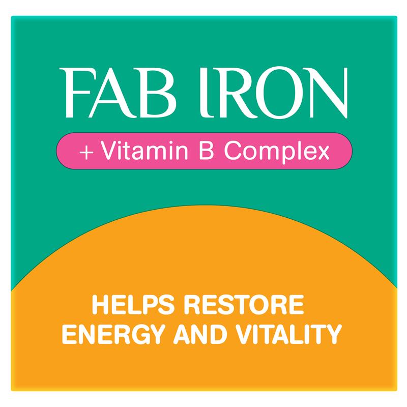 Load image into Gallery viewer, Fab Iron + Vitamin B Complex 60 Tablets
