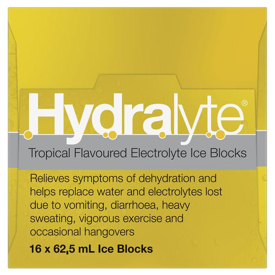 Hydralyte Electrolyte Ice Blocks Tropical 16