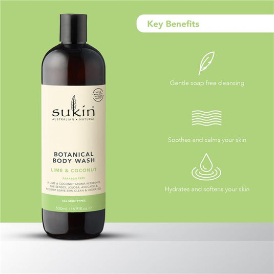 Sukin Botanical Body Wash Lime & Coconut 500ml