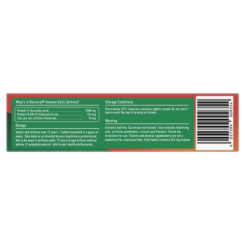 Load image into Gallery viewer, Berocca Immune Daily Defence Orange 60 Effervescent Tablets Exclusive Size
