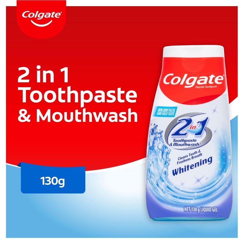 Load image into Gallery viewer, Colgate Toothpaste &amp; Mouthwash 2 in 1 Whitening Liquid 130g
