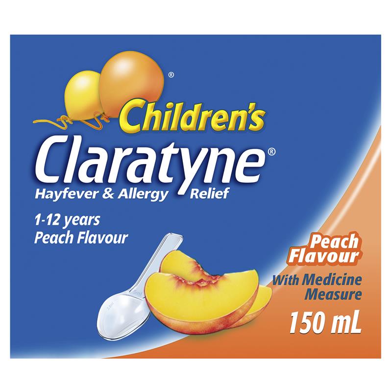 Load image into Gallery viewer, Children's Claratyne Allergy &amp; Hayfever Relief Syrup For Kids Peach Flavour 150mL
