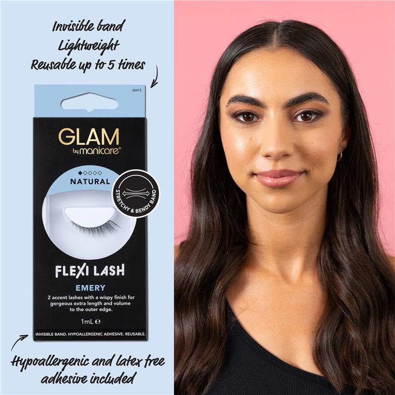 Load image into Gallery viewer, Glam By Manicare Emery Flexi Lashes Natural

