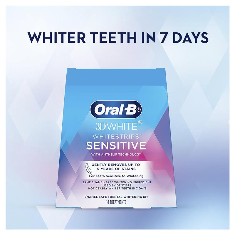 Load image into Gallery viewer, Oral B 3D White Whitening Strips Sensitive 14 Pack
