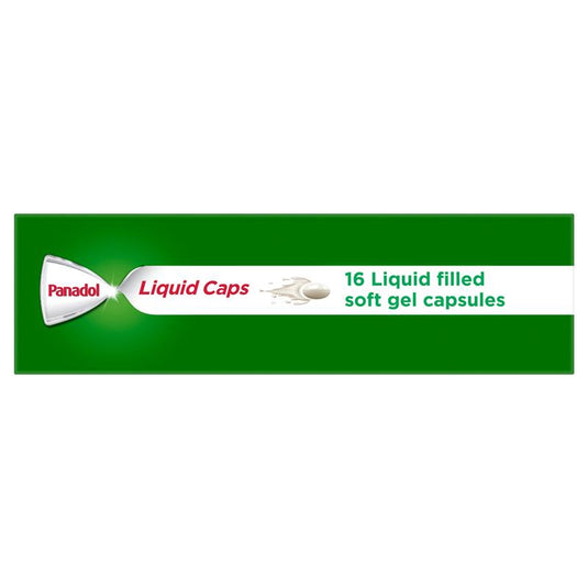 Panadol Liquid Capsules Paracetamol Pain Relief 16 Capsules