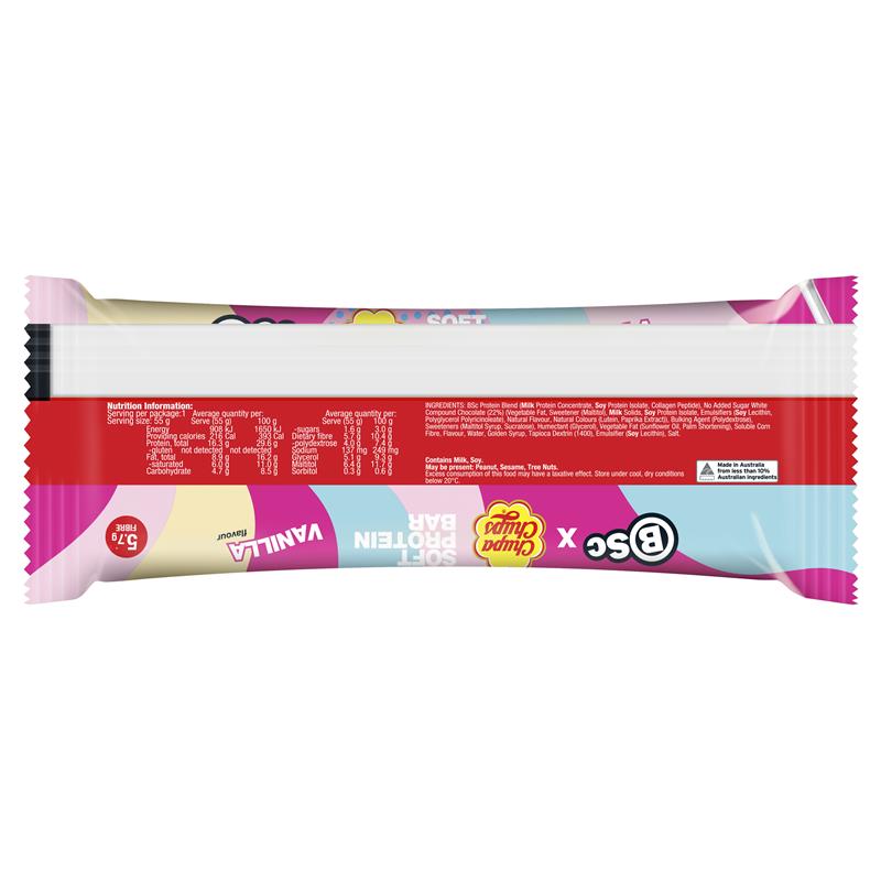 Load image into Gallery viewer, BSc x Chupa Chups Soft Protein Bar Vanilla 55g
