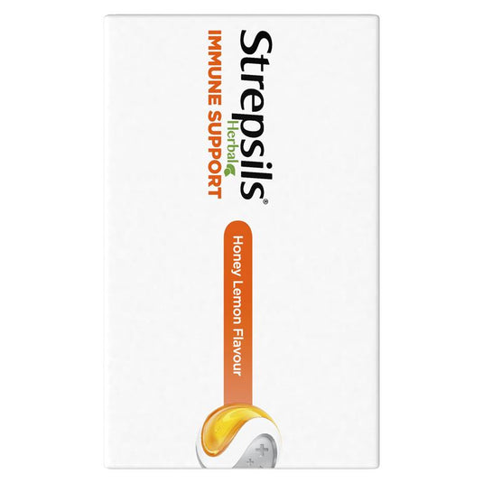 Strepsils Herbal Immune Support Lozenges Honey Lemon 32 Pack