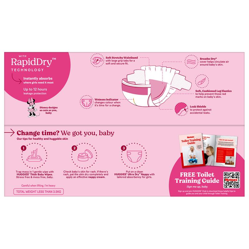 Load image into Gallery viewer, Huggies Ultra Dry Nappies Girl Size 6 Jumbo 60 Pack
