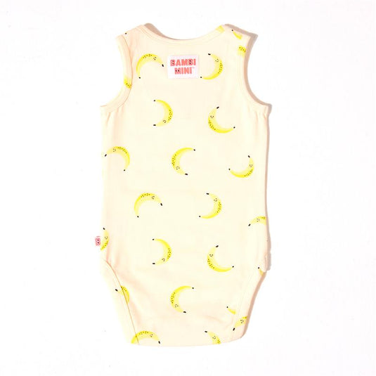 Bambi Mini Co. Supersinglet Bodysuit Unisex Orange Awesome and Bananas 2 pack 0 Newborn