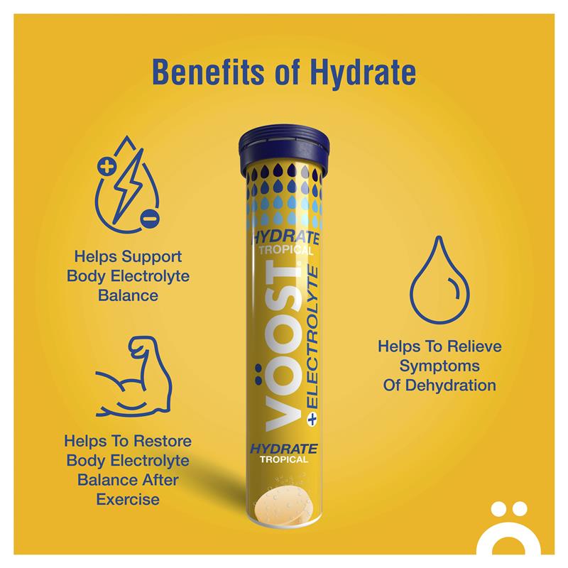 Load image into Gallery viewer, Voost Hydrate Tropical Effervescent Tablets 20 Pack
