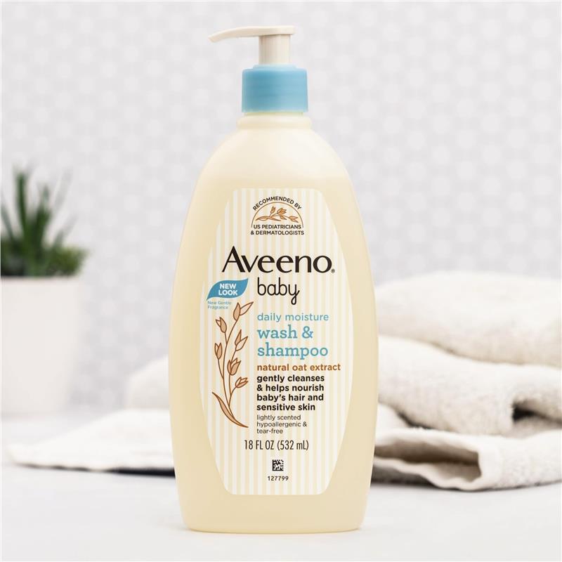 Load image into Gallery viewer, Aveeno Baby Daily Moisture Lightly Scented Wash &amp; Shampoo 532mL
