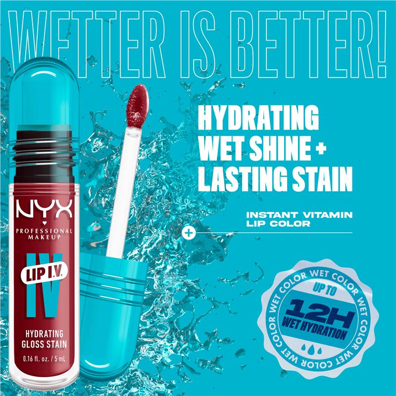 Load image into Gallery viewer, NYX Lip IV Hydrating Gloss Stain Drippin In Rose
