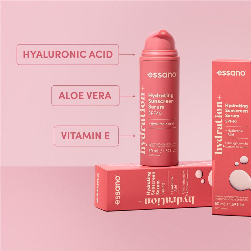 Load image into Gallery viewer, Essano Hydration+ Hydrating Sunscreen Serum SPF40 50ml
