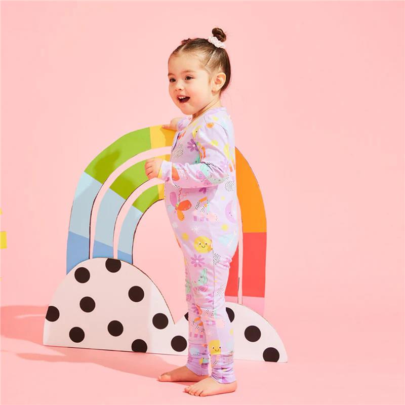 Load image into Gallery viewer, Bambi Mini Co. Wrigglesuit 6-12 Months (with Grippy Feet) Pastel Lilac
