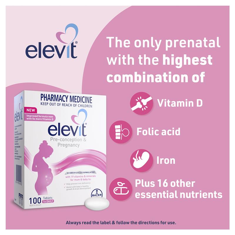 Load image into Gallery viewer, Elevit Pre-conception &amp; Pregnancy 100 Tablets
