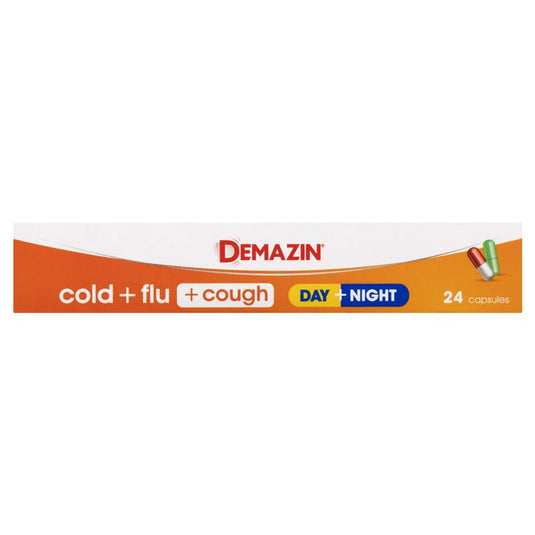 Demazin Cold + Flu + Cough Day + Night 24 Capsules