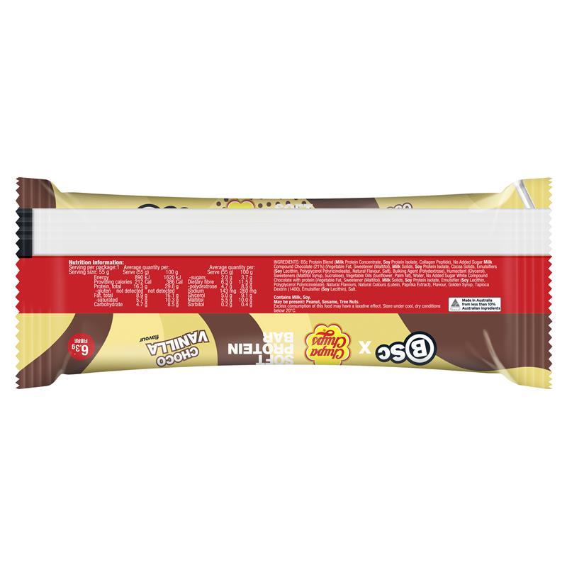 Load image into Gallery viewer, BSc x Chupa Chups Soft Protein Bar Choco Vanilla 55g
