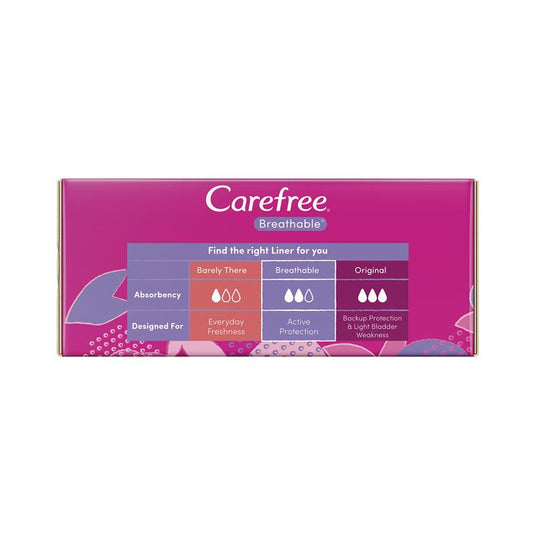 Carefree Breathable Unscented Panty Liners 48 Pack