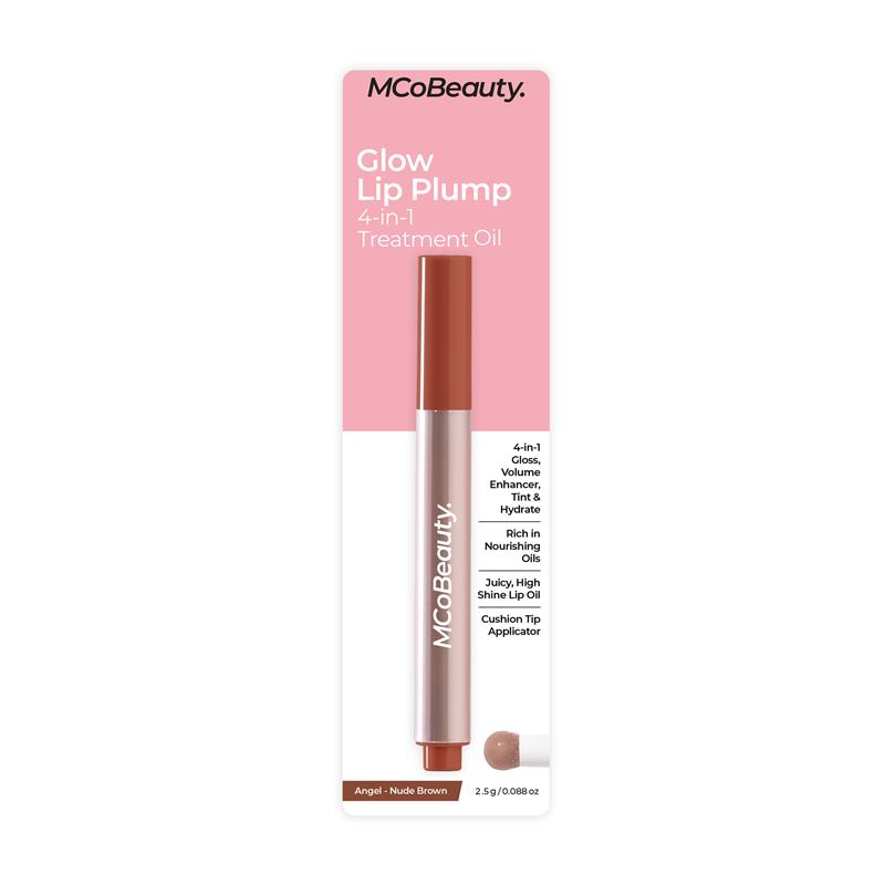 Load image into Gallery viewer, MCoBeauty Glow Lip Plump 4-in-1 Treatment Oil Angel Nude Brown
