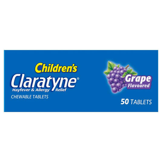 Claratyne Children’s Hayfever & Allergy Relief Grape 50 Chewable Tablets
