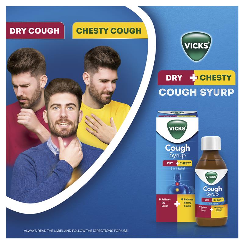Load image into Gallery viewer, Vicks Cough Syrup Dry + Chesty 200ml
