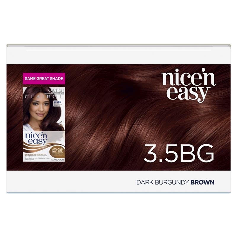 Load image into Gallery viewer, Clairol Nice N Easy 3.5BG Natural Dark Burgundy Permanent Hair Colour
