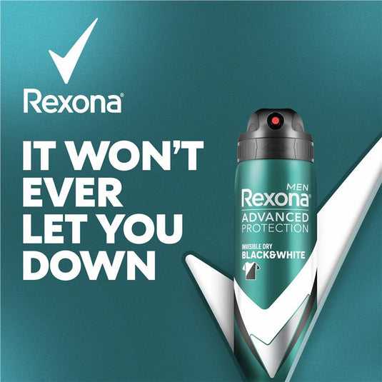 Rexona Men Advanced Antiperspirant Aerosol Invisible Dry Black & White 220ml
