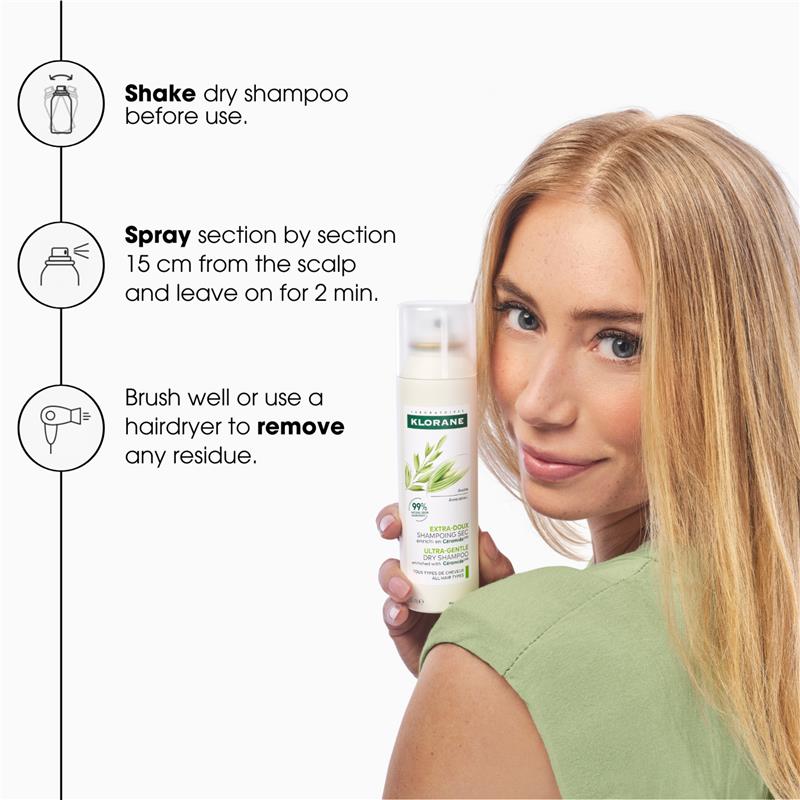 Load image into Gallery viewer, Klorane Dry Shampoo With Oat &amp; Ceramide Dark Hair 250ml
