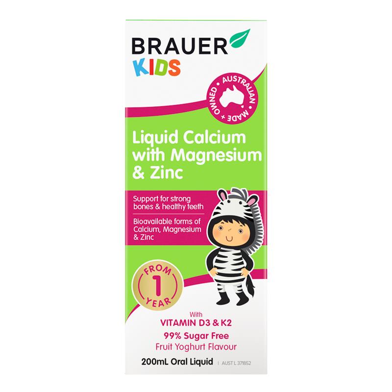 Load image into Gallery viewer, Brauer Kids Liquid Calcium with Magnesium &amp; Zinc 200ml
