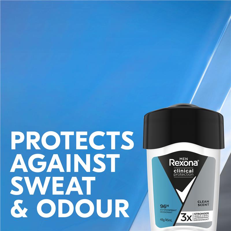 Load image into Gallery viewer, Rexona Men Clinical Protection Antiperspirant Cream Stick Clean Scent 45ml
