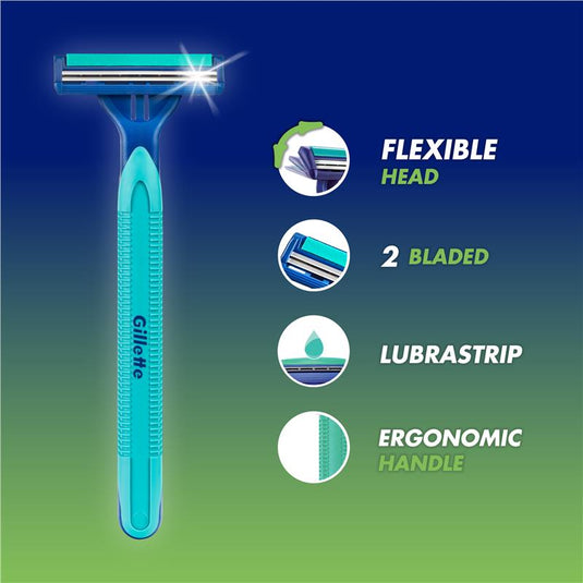 Gillette Disposable Razors Blue II Plus 5 Pack Pivot