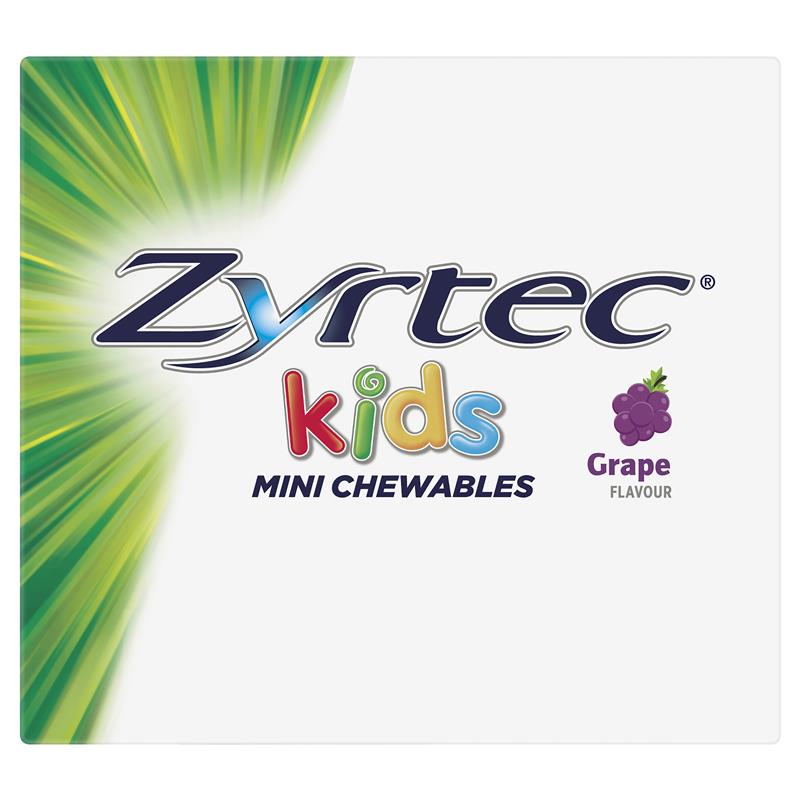 Load image into Gallery viewer, Zyrtec Kids Chewable Grape 60 Tablets
