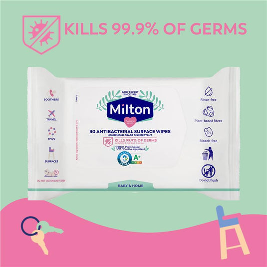 Milton Antibacterial Surface Wipes 30 Pack