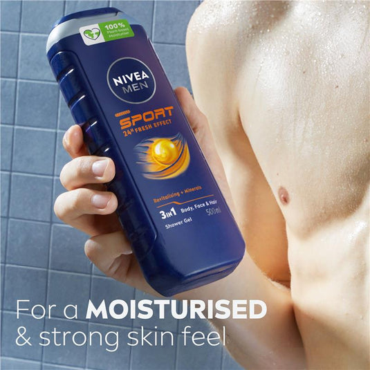 NIVEA MEN Sport 3-IN-1 Shower Gel Body Wash 500ml