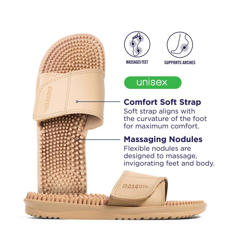 Load image into Gallery viewer, Maseur Invigorating Massage Sandal Beige Size 7
